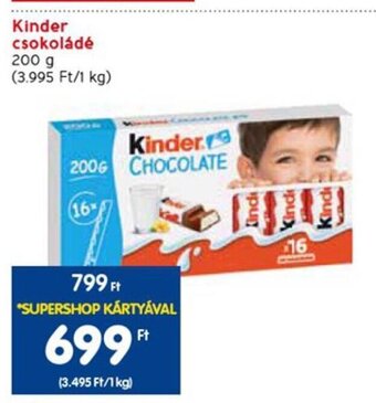 Spar Kinder csokoládé 200 g ajánlat