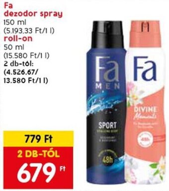 Spar Fa dezodor spray stb. 150 / 50 ml ajánlat