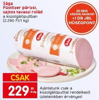 Spar Sága Füstlizer párizsi, sajtos tavaszi rolád 10 dkg ajánlat