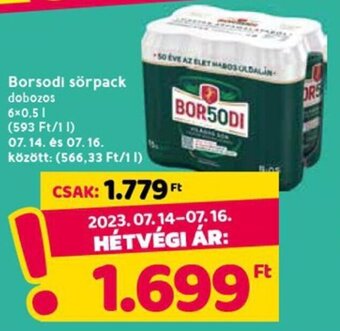 Spar Borsodi sörpack 6 x 0,5 l ajánlat