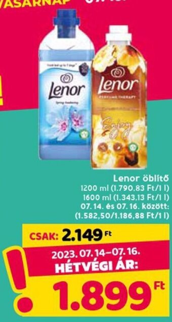Spar Lenor öblítő 1200 / 1600 ml ajánlat