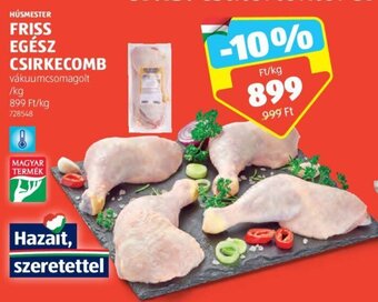 ALDI HÚSMESTER FRISS EGÉSZ CSIRKECOMB 1 kg ajánlat