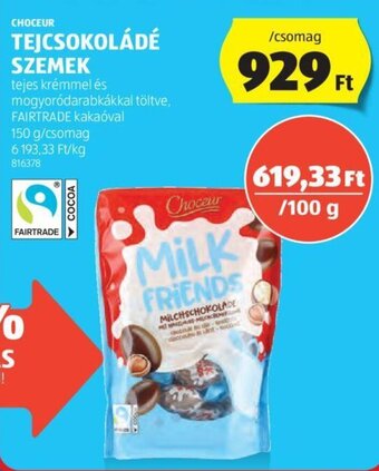 ALDI CHOCEUR TEJCSOKOLÁDÉ SZEMEK 150 g ajánlat