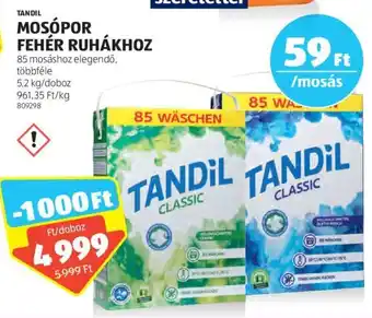 ALDI TANDIL MOSÓPOR FEHÉR RUHÁKHOZ 5,2 kg ajánlat