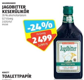ALDI WILDBRUNNER JAGDBITTER KESERŰLIKŐR 0,7 l ajánlat