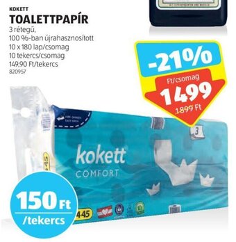 ALDI KOKETT TOALETTPAPÍR 10 tekercs ajánlat