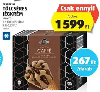 ALDI GRANDESSA TÖLCSÉRES JÉGKRÉM 6 x 120 ml ajánlat