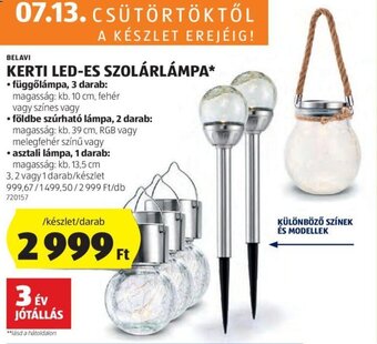ALDI BELAVI KERTI LED-ES SZOLÁRLÁMPA 3 - 1 db ajánlat