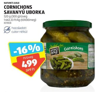 ALDI NATURE'S GOLD CORNICHONS SAVANYÚ UBORKA 520 g ajánlat