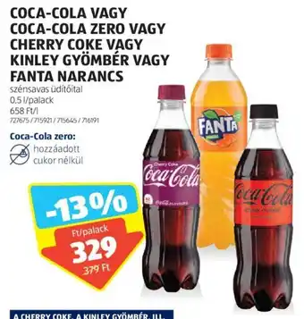 ALDI COCA-COLA VAGY COCA-COLA ZERO stb. 0,5 l ajánlat