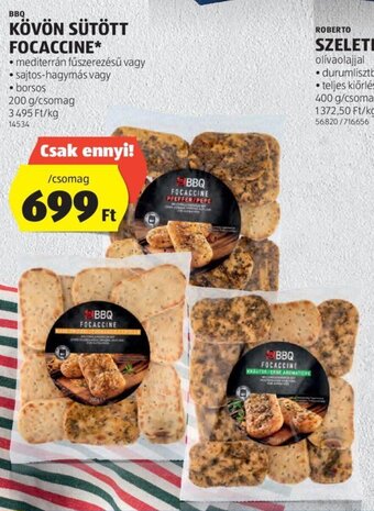 ALDI BBQ KÖVÖN SÜTÖTT FOCACCINE 200 g ajánlat