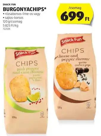 ALDI SNACK FUN BURGONYACHIPS 120 g ajánlat