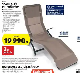 ALDI BELAVI SZAUNA- ÉS PIHENŐSZÉK 1 db ajánlat