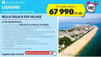 ALDI OLASZORSZÁG LIGNANO ajánlat