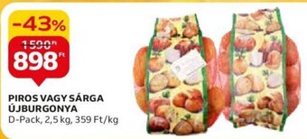 Auchan PIROS VAGY SÁRGA ÚJBURGONYA 2,5 kg ajánlat