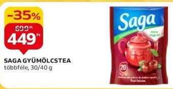 Auchan SAGA GYÜMÖLCSTEA 30 / 40 g ajánlat