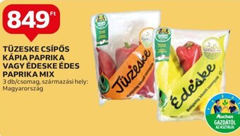 Auchan TÜZESKE CSÍPŐS KÁPIA PAPRIKA stb. 3 db ajánlat
