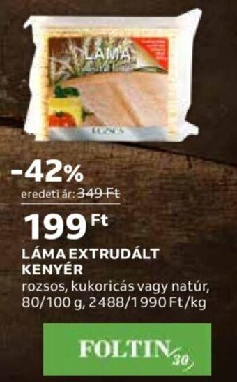 Auchan LÁMA EXTRUDÁLT KENYÉR, 80/100g ajánlat