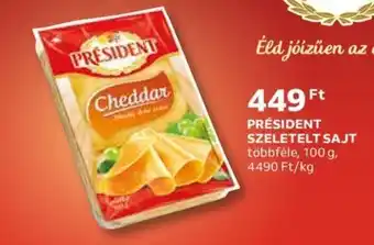 Auchan PRÉSIDENT SZELETELT SAJT többféle, 100 g ajánlat