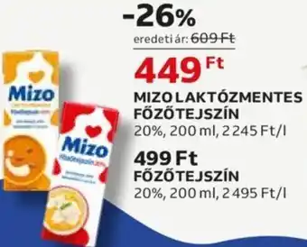 Auchan MIZO LAKTÓZMENTES FŐZŐTEJSZÍN, 20%, 200ml ajánlat