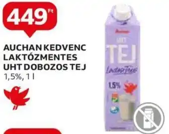 Auchan AUCHAN KEDVENC LAKTÓZMENTES UHT DOBOZOS TEJ 1,5%, 11 ajánlat