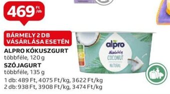ALPRO KÓKUSZGURT, 120g / SZÓJAGURT 135g