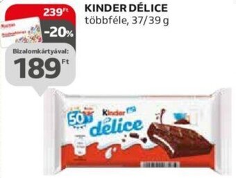 Auchan KINDER DÉLICE többféle, 37/39 g ajánlat