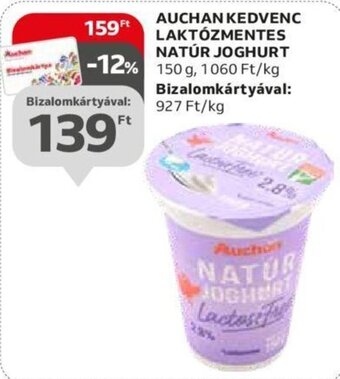 Auchan AUCHAN KEDVENC LAKTÓZMENTES NATÚR JOGHURT 150 g ajánlat