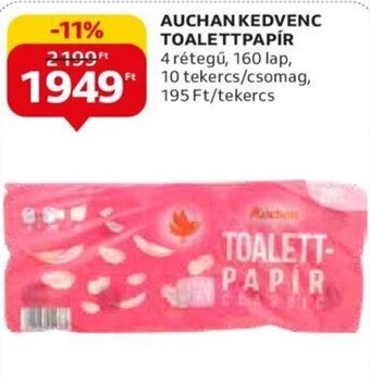 Auchan AUCHAN KEDVENC TOALETTPAPÍR 10 tekercs ajánlat