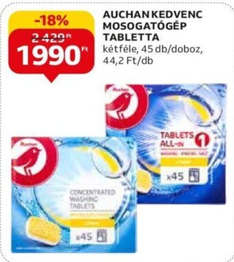 Auchan AUCHAN KEDVENC MOSOGATÓGÉP TABLETTA 45 db ajánlat
