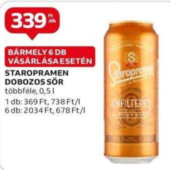 Auchan STAROPRAMEN DOBOZOS SÖR 0,5 l ajánlat