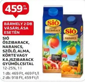 Auchan SIÓ ŐSZIBARACK, NARANCS, SZŐLŐ stb. 1 l ajánlat