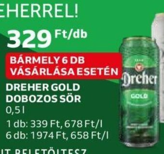 Auchan DREHER GOLD DOBOZOS SÖR 0,5 l ajánlat
