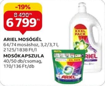 Auchan ARIEL MOSÓGÉL stb. 3,2 - 3,7 l / 40 - 50 db ajánlat