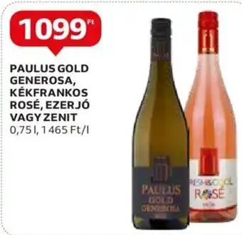 PAULUS GOLD GENEROSA, KÉKFRANKOS ROSÉ stb. 0,75 l