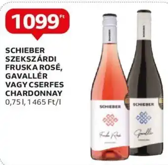 Auchan SCHIEBER SZEKSZÁRDI FRUSKA ROSÉ, GAVALLÉR stb. 0,75 l ajánlat