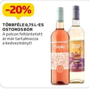 Auchan TÖBBFÉLE 0,75 L-ES OSTOROS BOR ajánlat