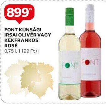 FONT KUNSÁGI IRSAI OLIVÉR VAGY KÉKFRANKOS ROSÉ 0,75 l