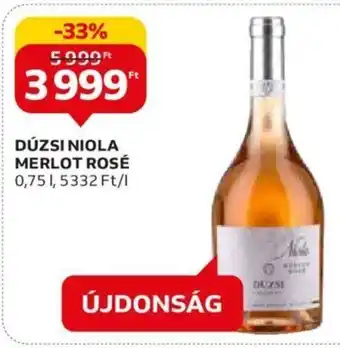 Auchan DÚZSI NIOLA MERLOT ROSÉ 0,75 l ajánlat