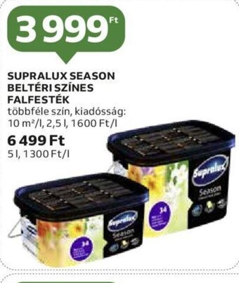 Auchan SUPRALUX SEASON BELTÉRI SZÍNES FALFESTÉK 2,5 l ajánlat