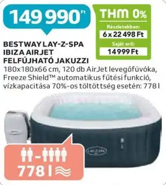 Auchan BESTWAY LAY-Z-SPA IBIZA AIRJET FELFÚJHATÓ JAKUZZI 1 db ajánlat