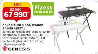 Auchan GENESIS HOLM 300/320 RGB GAMER ASZTAL 1 db ajánlat