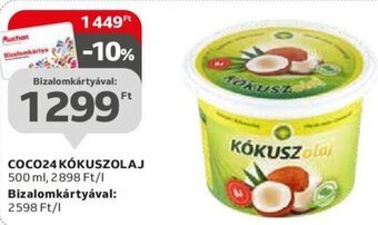 Auchan COCO24 KÓKUSZOLAJ 500 ml ajánlat