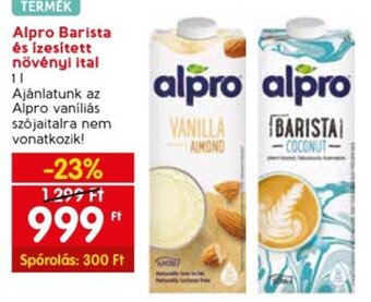 Spar Alpro Barista és ízesített növényi ital 1 l ajánlat