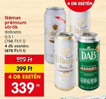 Német prémium sörök 0,5 l