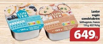 Coop Lunter vegán szendvicskrém 150 g ajánlat