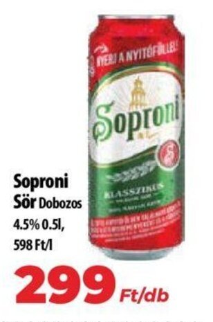 Coop Soproni Sör 0,5 l ajánlat