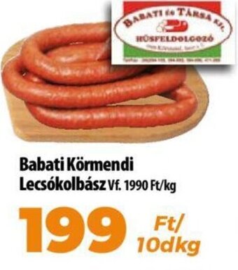 Coop Babati Körmendi Lecsókolbász 10 dkg ajánlat