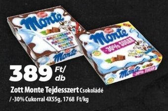 Coop Zott Monte Tejdesszert 4 x 55 g ajánlat