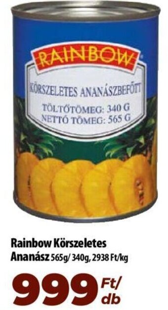 Coop Rainbow Körszeletes Ananász 565 / 340 g ajánlat